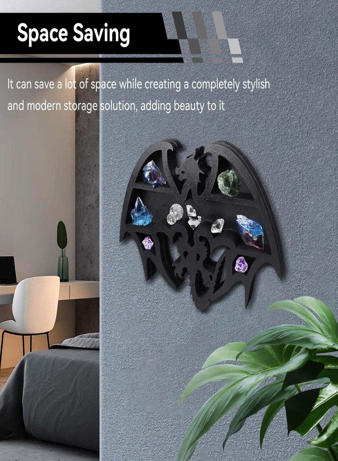 Jwthee Crystal Display Shelf, Wooden Floating Shelf Dragon Shape Design Display Shelfs Floating Wall Shelves Crystal Display Holder for Storing Crystals Stones and Essential Oils - Image 5